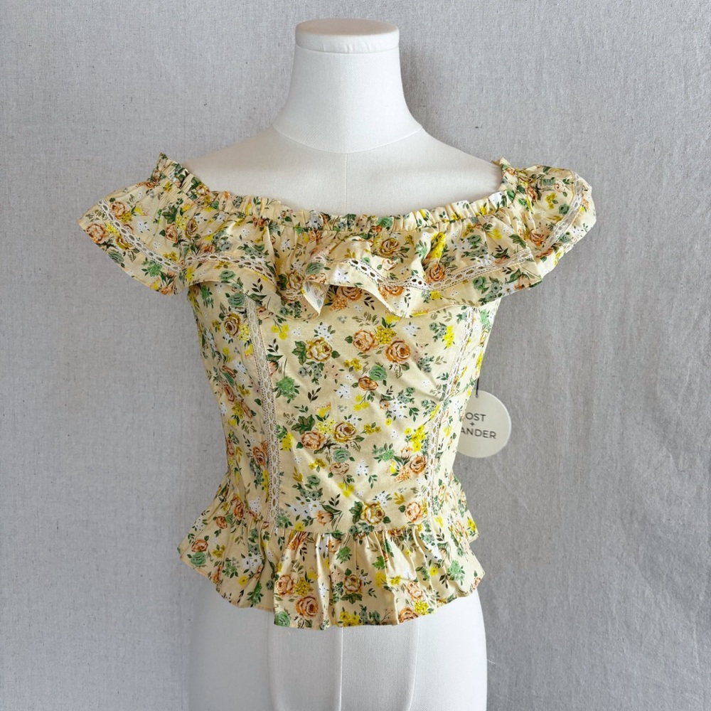 NWT earth angel lost + wander yellow top size small